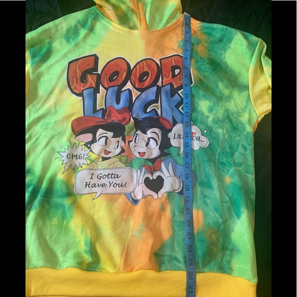 NWOT SHEIN tie-dyed graphic print hoodie - Picture 3 of 5